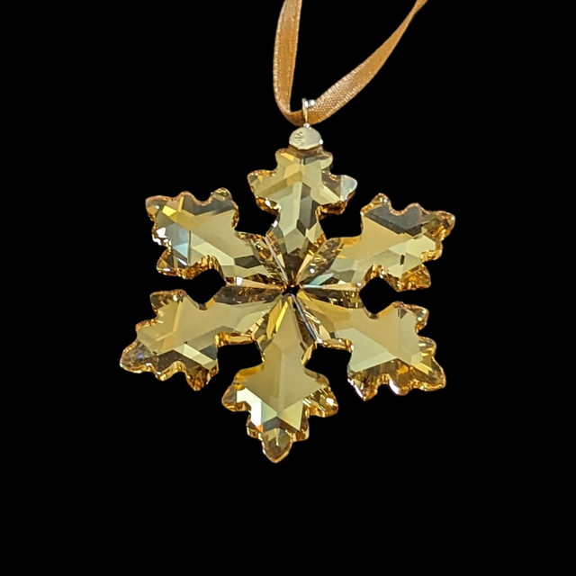 Swarovski 2014 Small Christmas SCS Little Snowflake Star Gold Ornament 5059029 on sale